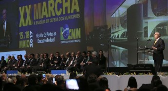 16/05/2017. Credito: Antonio Cruz/Agencia Brasil. Brasilia - DF. O presidente Michel Temer, ministros e parlamentares participam da abertura da 20a. Marcha a Brasília em Defesa dos Municipios.